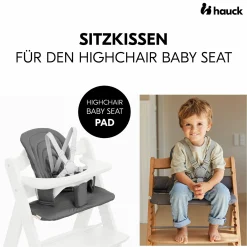 Hochstuhl Alpha Plus Grey - im Sparset inkl. Baby Seat + Baby Seatpad + Click Tray