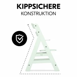 Hochstuhl Alpha Plus Mint - im Sparset inkl. Essbrett Click Tray + Sitzkissen - Charcoal