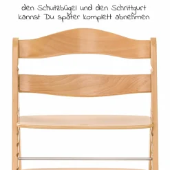 Hochstuhl Alpha Plus Natur - im Sparset inkl. Sitzkissen Jersey Charcoal