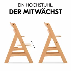 Hochstuhl Alpha Plus Natur im Sparset - inkl. Sitzkissen + Play Tray Basis + Spielring Play Catching mit 3 Stoff-Figuren