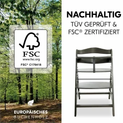 Hochstuhl Alpha Plus Select - Charcoal / Dunkelgrau