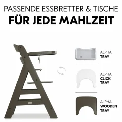 Hochstuhl Alpha Plus Select - Charcoal / Dunkelgrau