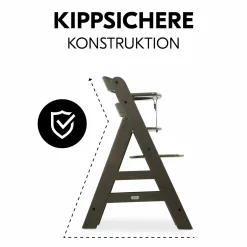 Hochstuhl Alpha Plus Select Charcoal - im Sparset inkl. Sitzkissen Muslin Mineral Rose + 2 Silikonteller