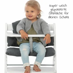 Hochstuhl Alpha Plus Weiß im Sparset inkl. Sitzkissen und Essbrett Alpha Tray White