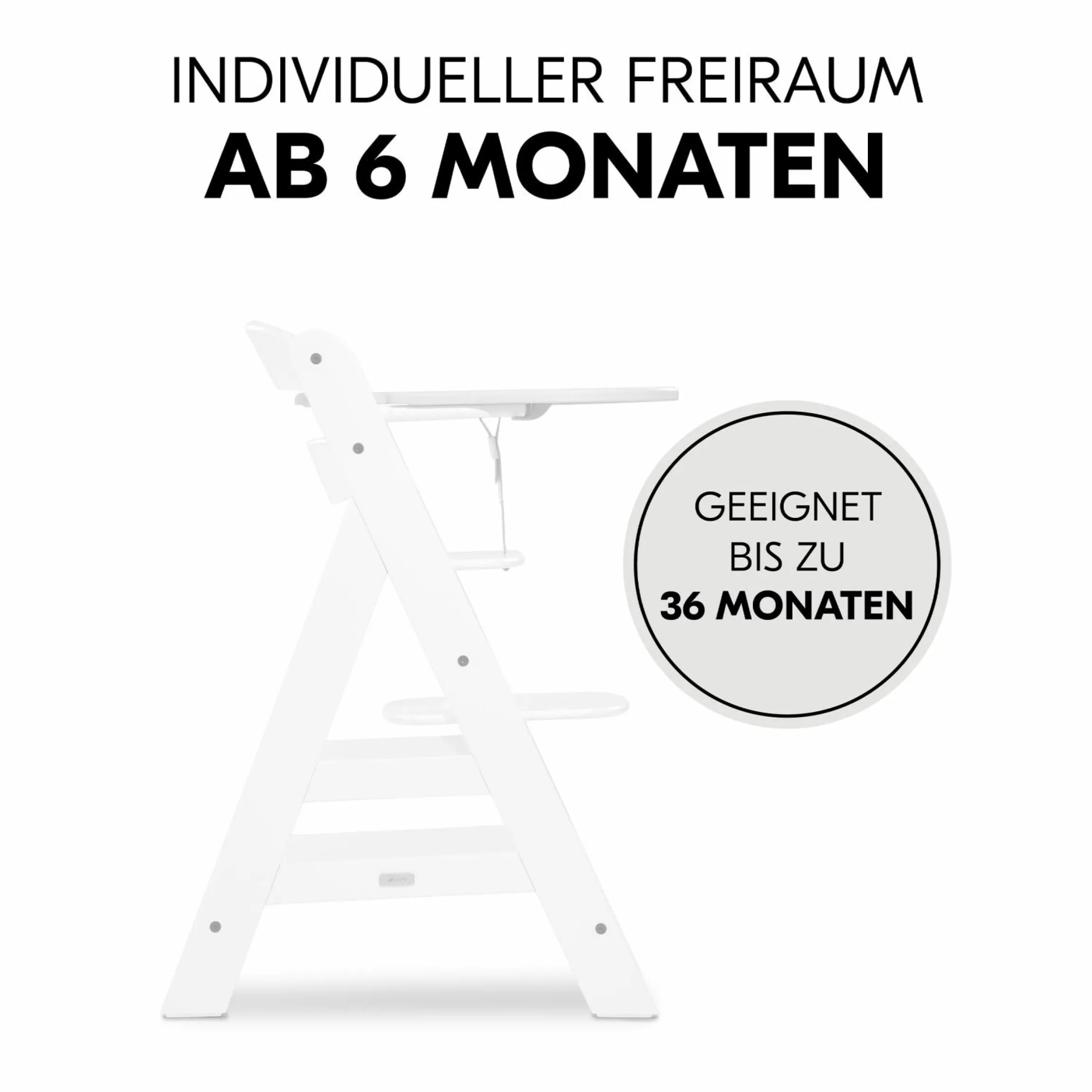 Hochstuhl Alpha Plus White - im Sparset inkl. Essbrett Click Tray + Sitzkissen Minnie Mouse Rose