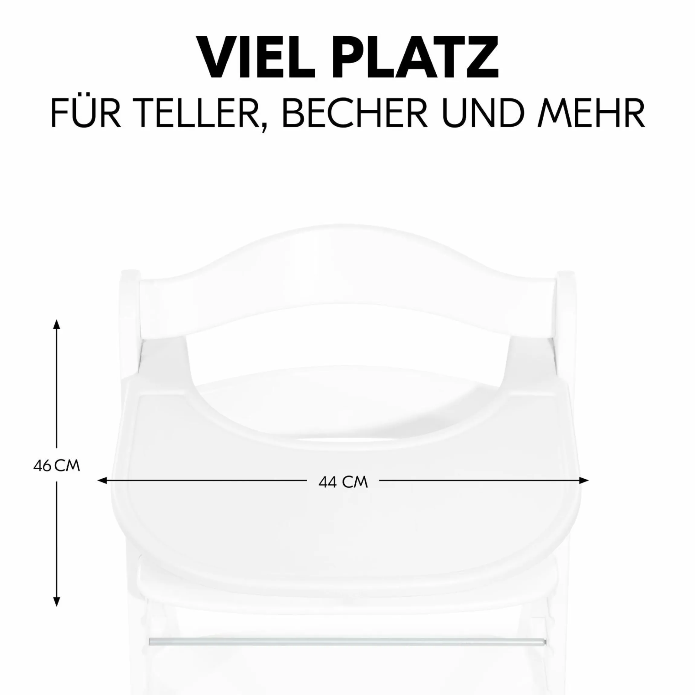 Hochstuhl Alpha Plus White - im Sparset inkl. Essbrett Click Tray + Sitzkissen Minnie Mouse Rose