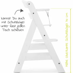 Hochstuhl Alpha Plus White - im Sparset inkl. Sitzkissen Jersey Charcoal - Weiß