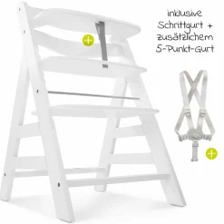 Hochstuhl Alpha Plus White - im Sparset inkl. Sitzkissen Jersey Charcoal - Weiß
