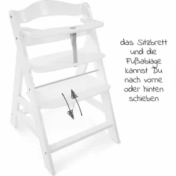 Hochstuhl Alpha Plus White - im Sparset inkl. Sitzkissen Jersey Charcoal - Weiß