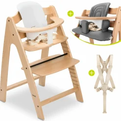 Hochstuhl Arketa Beech - im Sparset inkl. Baby Seat und Sitzpolster - Dark Grey