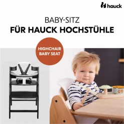 Hochstuhl Arketa Beech Blackwashed - im Sparset inkl. Baby Seat und Sitzpolster - Dark Grey