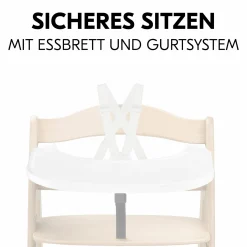 Hochstuhl Arketa Beech Blackwashed - im Sparset inkl. Click Tray und Sitzkissen - Charcoal