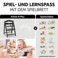 Hochstuhl Arketa inkl. Play Tray Basis - Beech Blackwashed