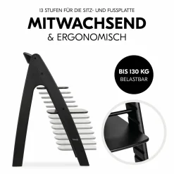 Hochstuhl Arketa inkl. Play Tray Basis - Beech Blackwashed