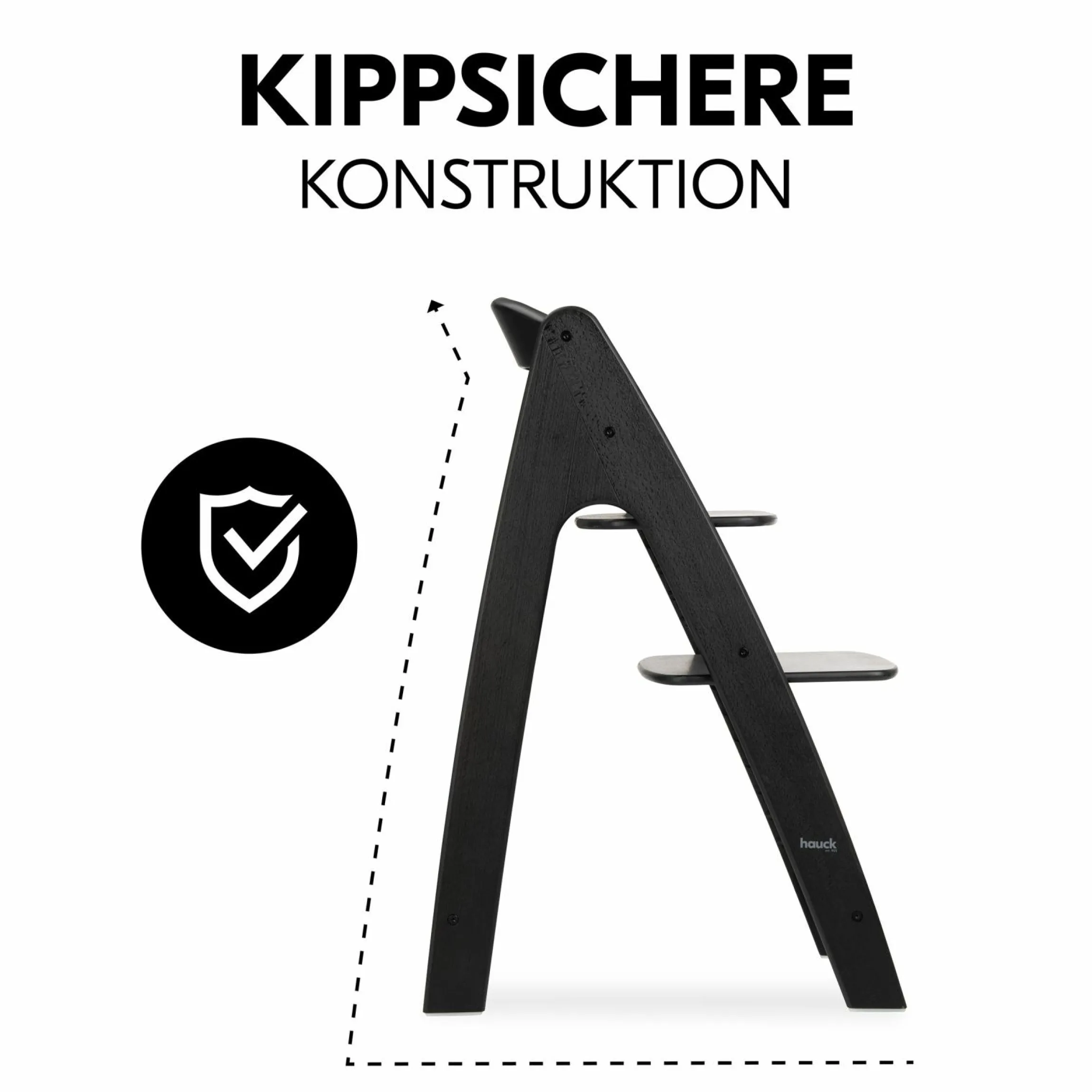 Hochstuhl Arketa inkl. Play Tray Basis - Beech Blackwashed