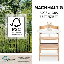 Hochstuhl Arketa inkl. Play Tray Basis - Beech