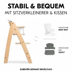 Hochstuhl Arketa inkl. Play Tray Basis - Beech