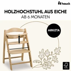 Hochstuhl Arketa (mitwachsend, inkl. Gurtsystem, FSC zertifiziert) - Eiche (Massivholz)