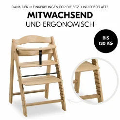 Hochstuhl Arketa (mitwachsend, inkl. Gurtsystem, FSC zertifiziert) - Eiche (Massivholz)