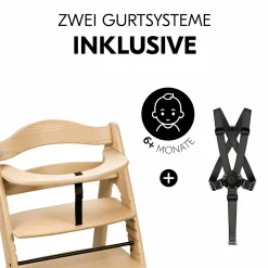 Hochstuhl Arketa (mitwachsend, inkl. Gurtsystem, FSC zertifiziert) - Eiche (Massivholz)
