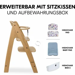 Hochstuhl Arketa (mitwachsend, inkl. Gurtsystem, FSC zertifiziert) - Eiche (Massivholz)