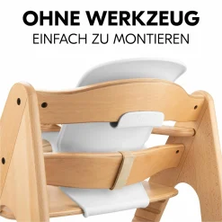 Hochstuhl Arketa Oak - im Sparset inkl. Baby Seat und Sitzpolster - Dark Grey