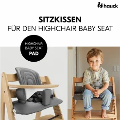 Hochstuhl Arketa Oak - im Sparset inkl. Baby Seat und Sitzpolster - Dark Grey