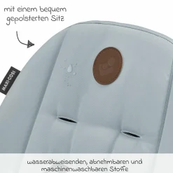 Hochstuhl Ava Beyond Eco Care ab Geburt - 3 Jahre nur 6 kg schwer mit Liegeposition und Tablett - Grey - Kollektion 2025