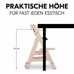 Hochstuhl Beta Plus inkl. Essbrett, Sitzkissen und Rollen - Whitewashed