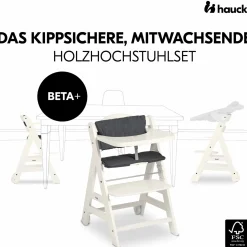 Hochstuhl Beta Plus inkl. Essbrett, Sitzkissen und Rollen - White