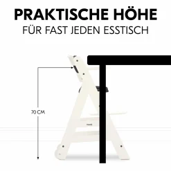 Hochstuhl Beta Plus inkl. Essbrett, Sitzkissen und Rollen - White