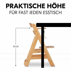 Hochstuhl Beta Plus inkl. Essbrett, Sitzkissen und Rollen - Natural