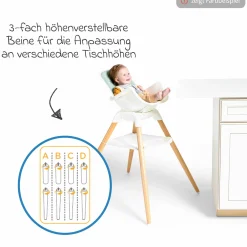 Hochstuhl Chestnut ab Geburt - 6 Jahre auch als Kinderstuhl nutzbar - Mocha - Kollektion 2025
