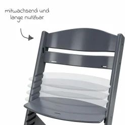 Hochstuhl Jill mit Schutzbügel, Schrittgurt und 3-Punkt-Gurt inkl. Polster-Set Creme - Grau - Kollektion 2024