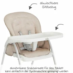Hochstuhl Mimzy Snacker ab 6 Monate nutzbar klein faltbar nur 6,3 kg leicht - Taupe - Kollektion 2025
