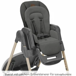 Hochstuhl Minla mitwachsend ab Geburt - 14 Jahre - Hochstuhl, Babyliege mit Liegefunktion & Tablett - Beyound - Graphite Eco - Kollektion 2025
