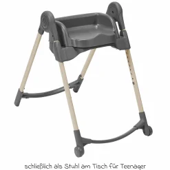 Hochstuhl Minla mitwachsend ab Geburt - 14 Jahre - Hochstuhl, Babyliege mit Liegefunktion & Tablett - Beyound - Graphite Eco - Kollektion 2025