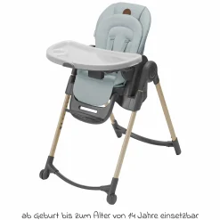 Hochstuhl Minla mitwachsend ab Geburt - 14 Jahre - Hochstuhl, Babyliege mit Liegefunktion & Tablett - Beyound - Grey Eco - Kollektion 2025