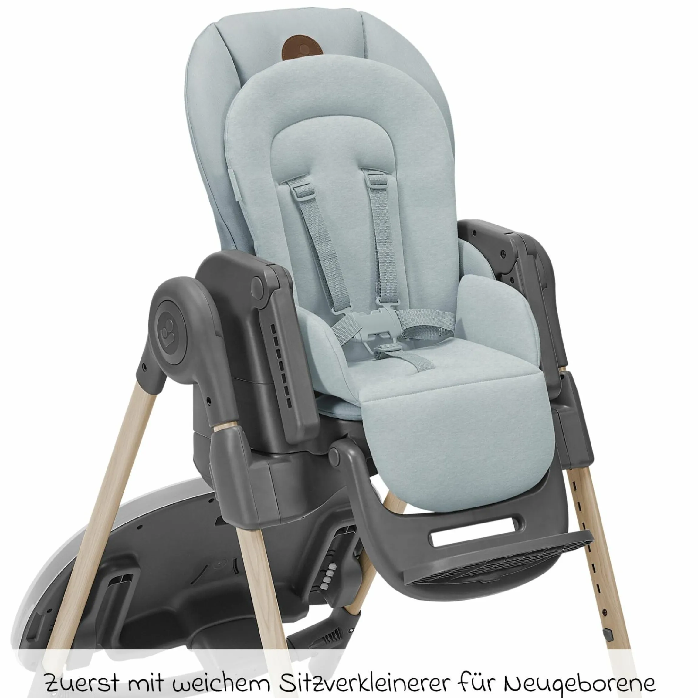 Hochstuhl Minla mitwachsend ab Geburt - 14 Jahre - Hochstuhl, Babyliege mit Liegefunktion & Tablett - Beyound - Grey Eco - Kollektion 2025