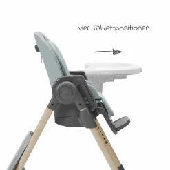 Hochstuhl Minla mitwachsend ab Geburt - 14 Jahre - Hochstuhl, Babyliege mit Liegefunktion & Tablett - Beyound - Grey Eco - Kollektion 2025