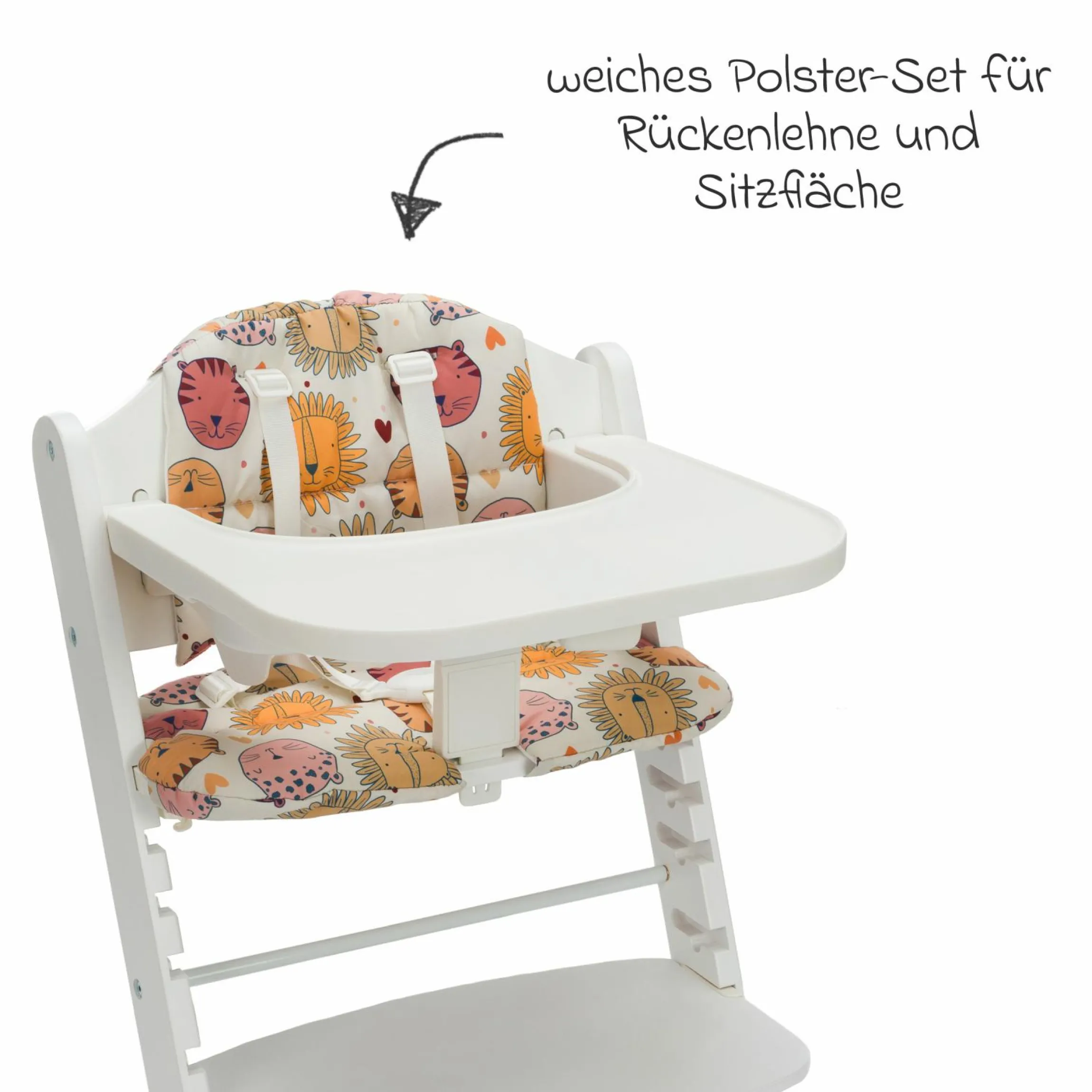 Hochstuhl-Bezug für Pia extraweich & waschbar - Löwe - Bunt