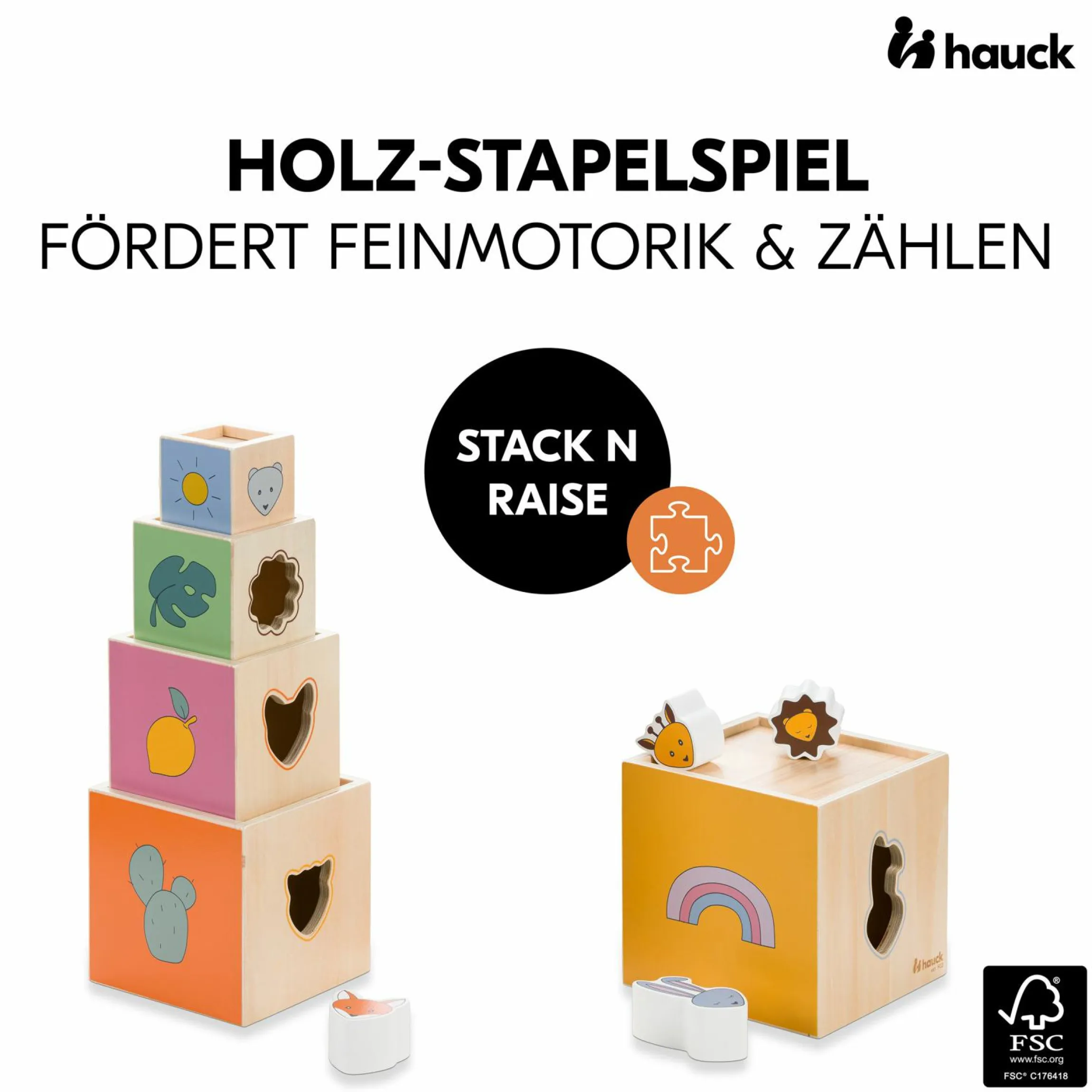 Holz Stapelturm mit Formen - Stack N Raise