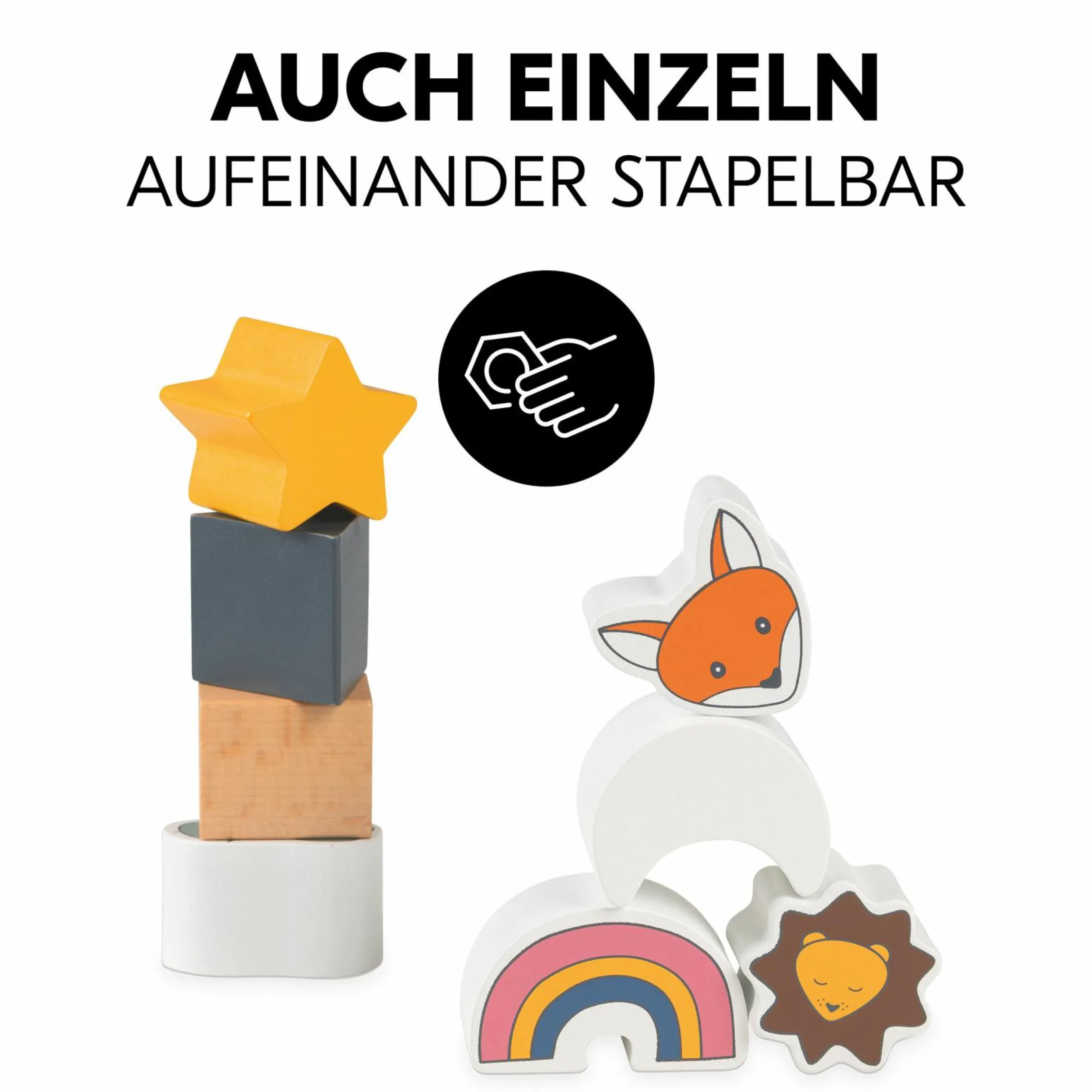 Holz Steck- und Motorik-Spiel - Haus mit Formen - Sort N Build