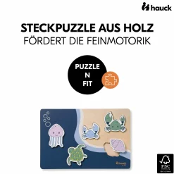 Holz Steckpuzzle für Baby (ab 1 Jahr) - Sea - Puzzle N Fit