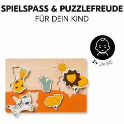 Holz Steckpuzzle für Baby (ab 1 Jahr) - Safari - Puzzle N Fit