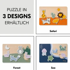 Holz Steckpuzzle für Baby (ab 1 Jahr) - Safari - Puzzle N Fit