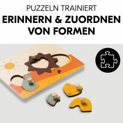 Holz Steckpuzzle für Baby (ab 1 Jahr) - Lion / Löwe - Puzzle N Sort