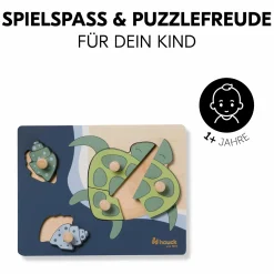 Holz Steckpuzzle für Baby (ab 1 Jahr) - Turtle / Schildkröte - Puzzle N Sort