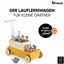 Holz-Lauflernwagen Learn to Walk - mit viel Zubehör für Gärtner-Rollenspiel - Plants