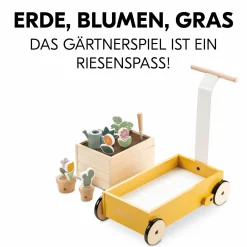 Holz-Lauflernwagen Learn to Walk - mit viel Zubehör für Gärtner-Rollenspiel - Plants